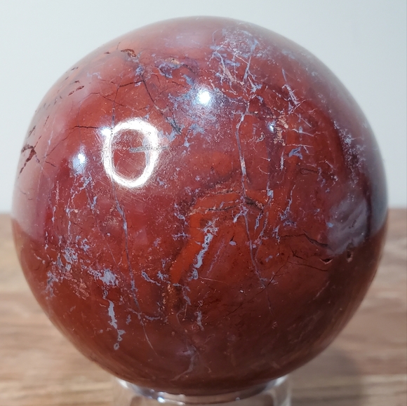 1.6 lbs Red Jasper Crystal Sphere 81mm 1.6 Pounds - Picture 3 of 14